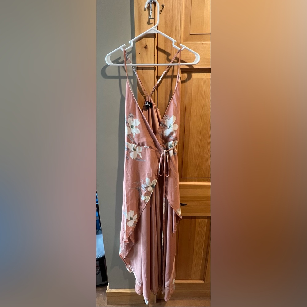 Peach flowered maxi dress